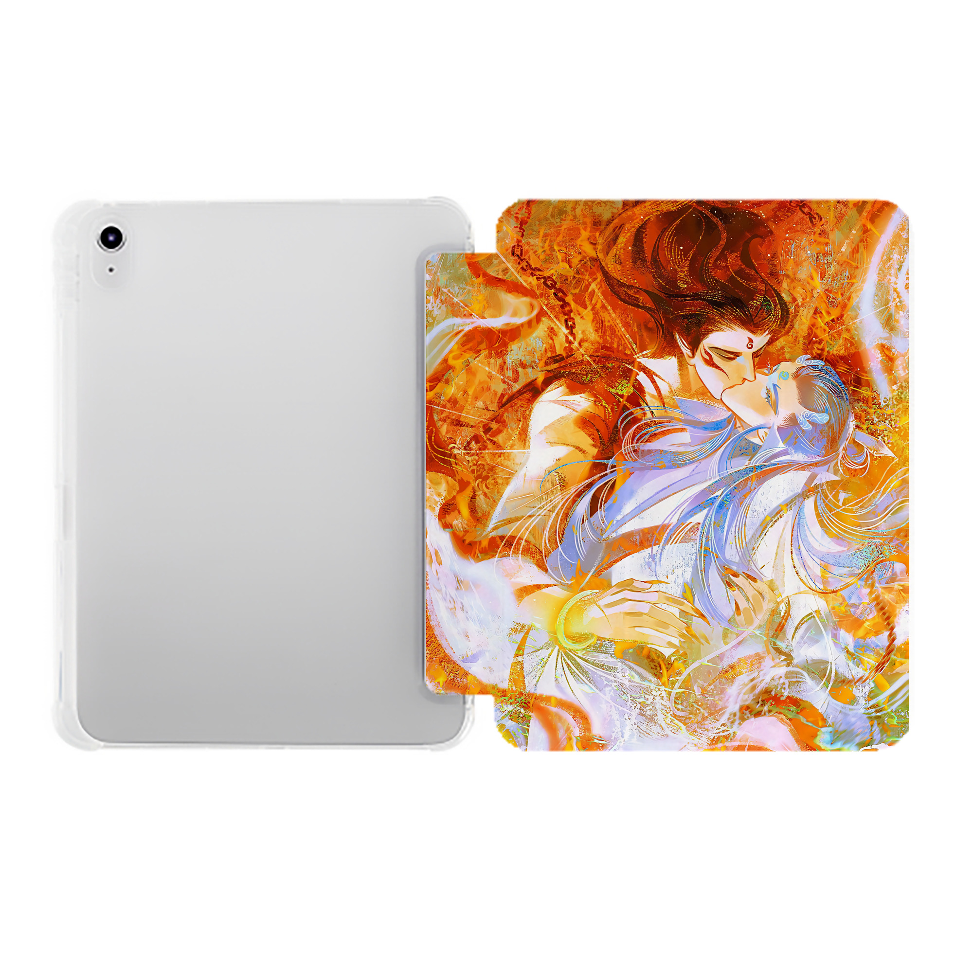 （画像用） Ne Zha 2 ナタ 魔童の大暴れ IPad ケース ペン収納付き 三つ折りスタンド PUレザー×シリコン 対応機種9.5/10.5/10.9インチ